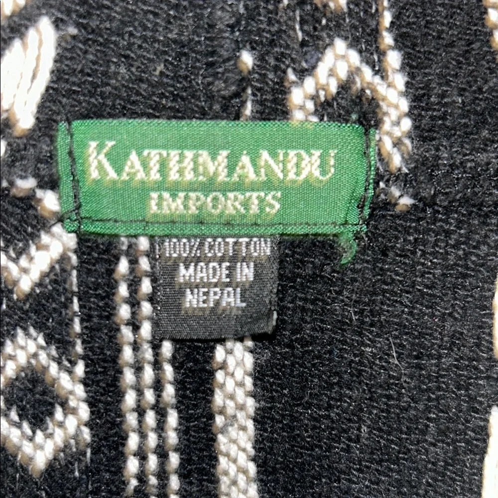 Black and White Striped Poncho - Picture 3 of 8